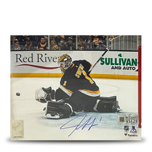 Load image into Gallery viewer, Jeremy Swayman Glove Save Boston Bruins Autographed 16" x 20" Hockey Photo