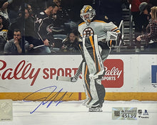 Load image into Gallery viewer, Jeremy Swayman Warming Up Boston Bruins Autographed 8" x 10" Hockey Photo