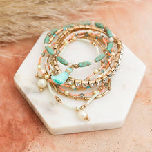 Load image into Gallery viewer, Sweet Pastel Studded Beads Layered Bracelet | Beads and Studs Bohemian Inspired Jewelry