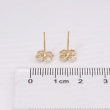 Load image into Gallery viewer, Sweet Four-Leaf Clover earstuds Opal Diamond Earrings 14K Yellow Gold
