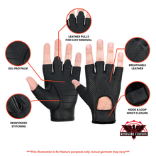 Load image into Gallery viewer, Perforated Fingerless Glove