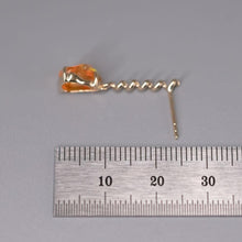 Load image into Gallery viewer, Swirl Mexican Fire Opal Drop Earrings in 14K Yellow Gold