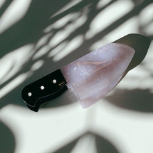 Load image into Gallery viewer, Sword Wife Dagger Hair Claw in White Quartz Acetate | Claw Clip in Velvet Travel Bag