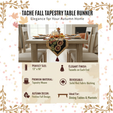 Load image into Gallery viewer, Tache Sunflower Field Scarecrow Autumn Harvest Woven Tapestry Table Runners (11712TR)