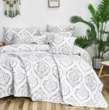Load image into Gallery viewer, Tache Paisley Damask Matelasse Austere Grey Moon Sky Cushion Cover / Euro Sham (TB300-199)