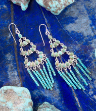 Load image into Gallery viewer, Turquoise Layered Chandelier Earrings