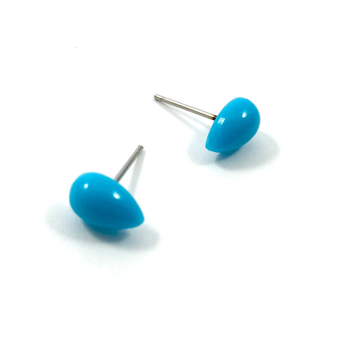 Turquoise Teardrop Lucite Stud Earrings