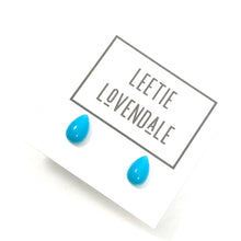Load image into Gallery viewer, Turquoise Teardrop Lucite Stud Earrings