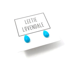 Load image into Gallery viewer, Turquoise Teardrop Lucite Stud Earrings