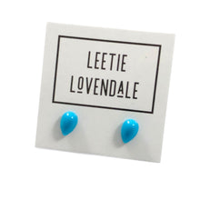 Load image into Gallery viewer, Turquoise Teardrop Lucite Stud Earrings
