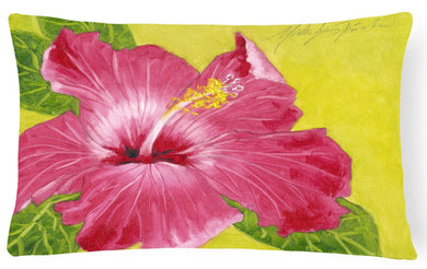 Hot Pink Hibiscus by Malenda Trick Fabric Decorative Pillow TMTR0317PW1216