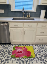 Load image into Gallery viewer, Hot Pink Hibiscus by Malenda Trick Machine Washable Memory Foam Mat TMTR0317RUG