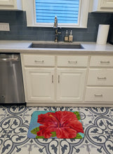 Load image into Gallery viewer, Red Hibiscus by Malenda Trick Machine Washable Memory Foam Mat TMTR0319RUG
