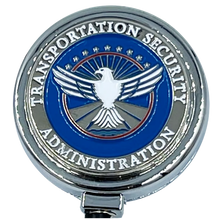 Load image into Gallery viewer, BL10-019 TSA Officer Metal ID Reel retractable ID Card Holder Transportation Security Administration Airport Screener