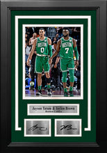Load image into Gallery viewer, Jayson Tatum and Jaylen Brown Boston Celtics 8x10 Framed Basketball Photo with Engraved Autographs