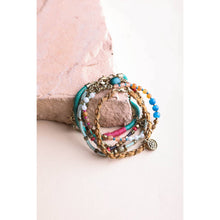 Load image into Gallery viewer, Teal Multi Stacked Suede Bracelet | Stackable Fashion Jewelry