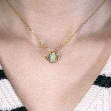 Load image into Gallery viewer, One of Kind Teapot Boulder Opal &amp; Diamond, Tsavorite Necklace 18K Yellow Gold