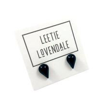 Load image into Gallery viewer, Black Teardrop Lucite Stud Earrings
