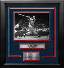 Load image into Gallery viewer, Ted Williams Swing Boston Red Sox 8" x 10" Framed Baseball Photo with Engraved Autograph