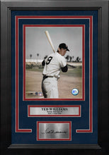 Load image into Gallery viewer, Ted Williams Color Pose Boston Red Sox 8" x 10" Framed Baseball Photo with Engraved Autograph