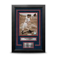 Load image into Gallery viewer, Ted Williams Sepia Swing Boston Red Sox 8" x 10" Framed Baseball Photo with Engraved Autograph
