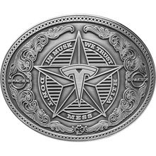 Load image into Gallery viewer, GL10-008 Don't Mess with Tesla Giga In Elon Musk We Trust SpaceX Texas Style Western Belt Buckle