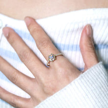 Load image into Gallery viewer, The One - Black Opal, Baguette Cut Diamond, Tsavorite Engagement Ring 14K Gold