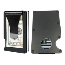 Load image into Gallery viewer, EL3-009 Thin Gray Line Correctional Officer Money Clip RFID Blocking Front Pocket Wallet Premium Minimalist Wallets for Men Minimalist Slim Credit Card Holder Business Card Holder Mens Aluminum Metal Wallet CO Corrections