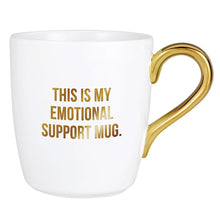 Load image into Gallery viewer, This Is My Emotional Support Mug with Gold Handle | Stoneware Coffee Tea Cup | 16oz