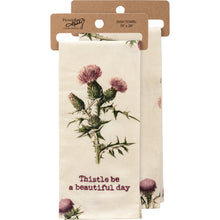 Load image into Gallery viewer, Thistle Be A Beautiful Day Punny Dish Cloth Towel | Cotten Linen Novelty Tea Towel | Cute Kitchen Hand Towel | 18&quot; x 28&quot;