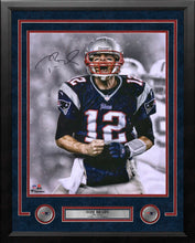 Load image into Gallery viewer, Tom Brady Spotlight Scream New England Patriots Autographed 16" x 20" Framed Football Photo