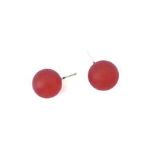 Load image into Gallery viewer, Tomato Red Frosted Jumbo Ball Stud Earrings