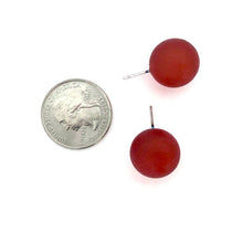 Load image into Gallery viewer, Tomato Red Frosted Jumbo Ball Stud Earrings