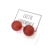 Load image into Gallery viewer, Tomato Red Frosted Jumbo Ball Stud Earrings
