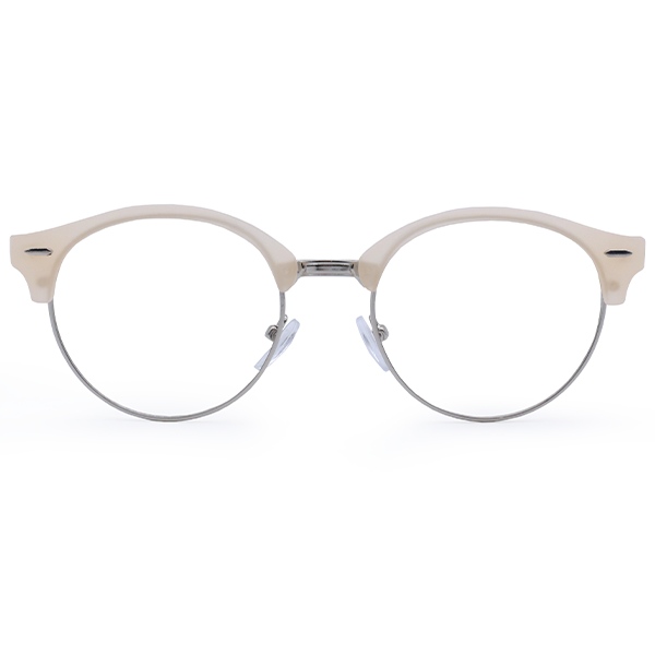 Harper Retro Round Frames- Nude