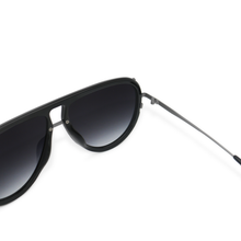 Load image into Gallery viewer, Ivy Luxe - Black Tangle-Free Round Aviator Sunglasses