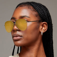 Load image into Gallery viewer, Smaller Megan 2 Mirrored Bronze - Tangle Free Aviator Sunglasses