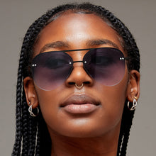 Load image into Gallery viewer, Smaller Megan 2 Faded Black - Tangle Free Aviator Sunglasses