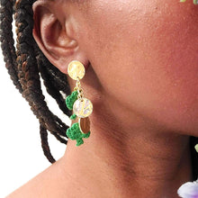 Load image into Gallery viewer, Trail of dangle shamrock earrings
