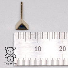 Load image into Gallery viewer, Geometric Triangle Shaped Australian Doublet Opal Stud Earrings 14K Yellow Gold