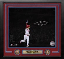 Load image into Gallery viewer, Trea Turner Blackout Celebration Philadelphia Phillies Autographed 16" x 20" Framed Baseball Photo