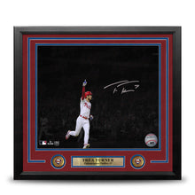 Load image into Gallery viewer, Trea Turner Blackout Celebration Philadelphia Phillies Autographed 11" x 14" Framed Baseball Photo
