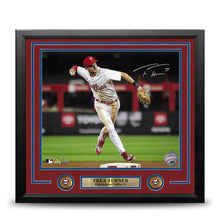 Load image into Gallery viewer, Trea Turner Throwing Action Philadelphia Phillies Autographed 16" x 20" Framed Baseball Photo