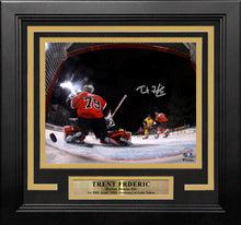 Load image into Gallery viewer, Trent Frederic First NHL Goal Boston Bruins Autographed 8" x 10" Framed Hockey Photo