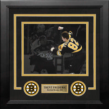 Load image into Gallery viewer, Trent Frederic Fight Boston Bruins Autographed 8" x 10" Framed Blackout Hockey Photo