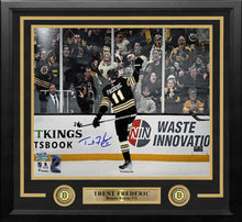 Load image into Gallery viewer, Trent Frederic Goal Celebration Boston Bruins Autographed 16" x 20" Framed Hockey Photo