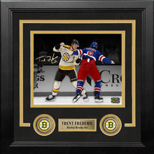 Load image into Gallery viewer, Trent Frederic Fighting Action Boston Bruins Autographed 8" x 10" Framed Hockey Photo
