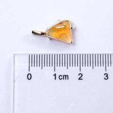 Load image into Gallery viewer, Triangle Fire Opal 18K Yellow Gold Pendant Necklace with Diamond