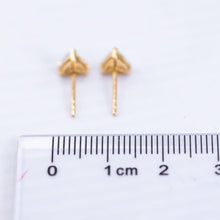 Load image into Gallery viewer, Dainty Trilliant Shaped Australian Opal Stud Earrings 18K Yellow Gold