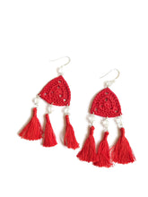 Load image into Gallery viewer, Triple Tassel Earrings